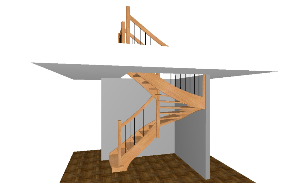 wizualizacja 3d schodów widok z boku